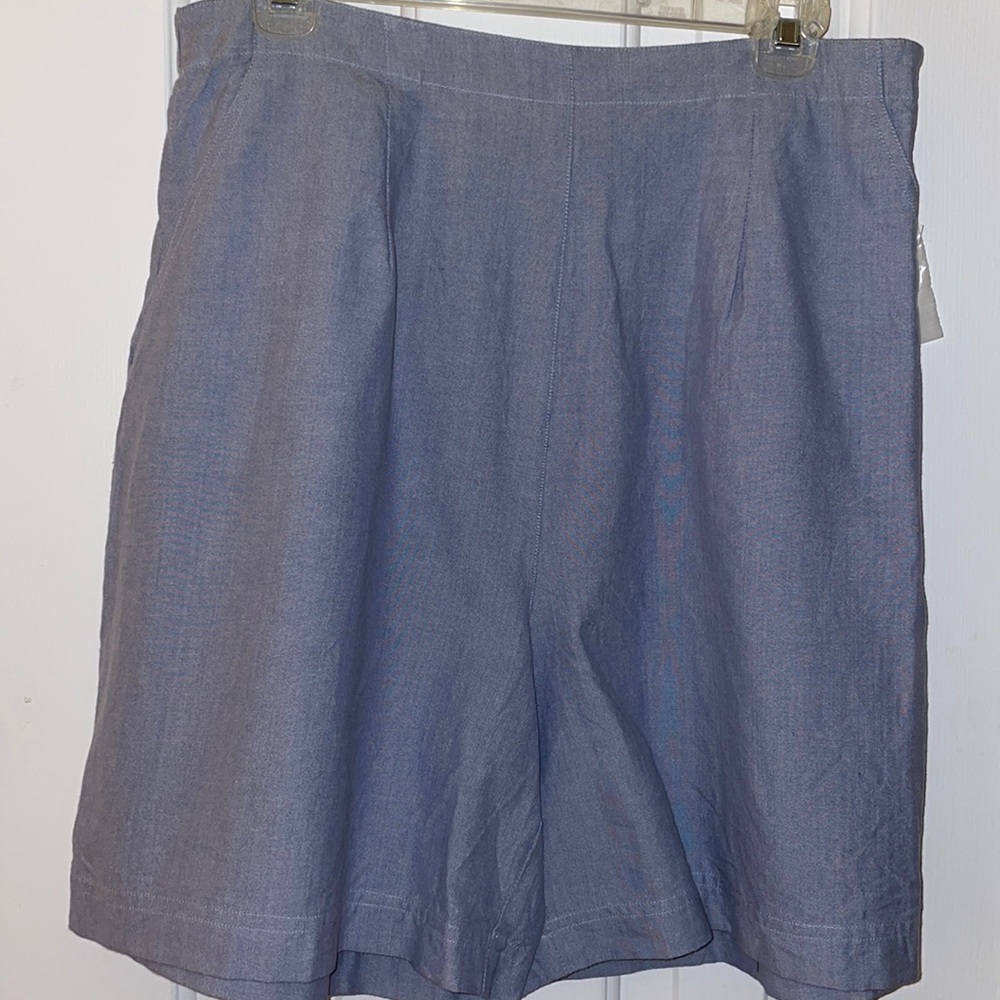 Jennifer Moore Chambray Blue shorts.